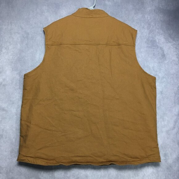 Brahma Mens Canvas Vest size 2XL Brown Quilted Interior Zip Up Front Pockets - Picture 3 of 16